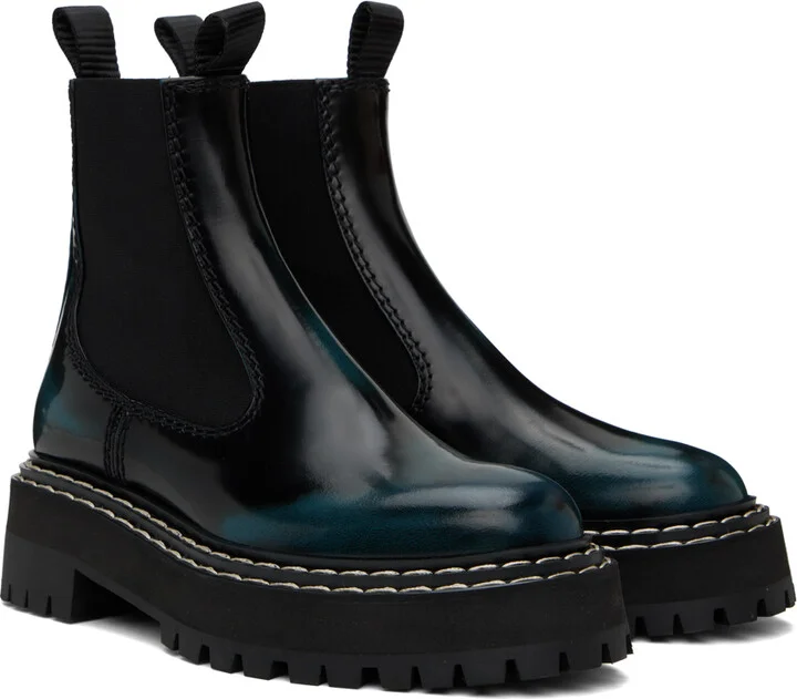 Proenza Schouler Black Lug Sole Platform Combat Boots - Image 4
