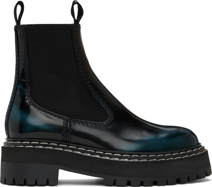 Proenza Schouler Black Lug Sole Platform Combat Boots
