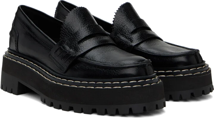 Proenza Schouler Black Lug Sole Platform Loafers - Image 4