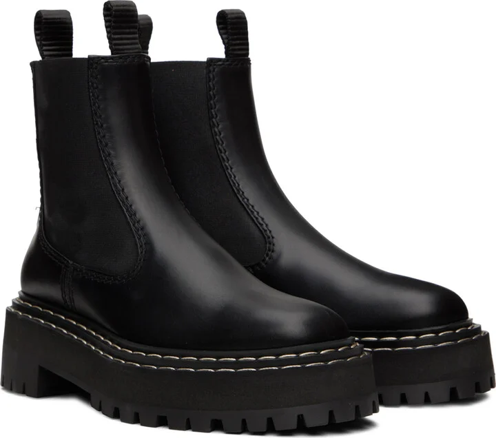 Proenza Schouler Black Platform Chelsea Boots - Image 4