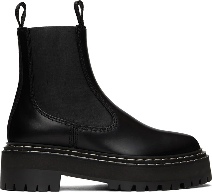 Proenza Schouler Black Platform Chelsea Boots