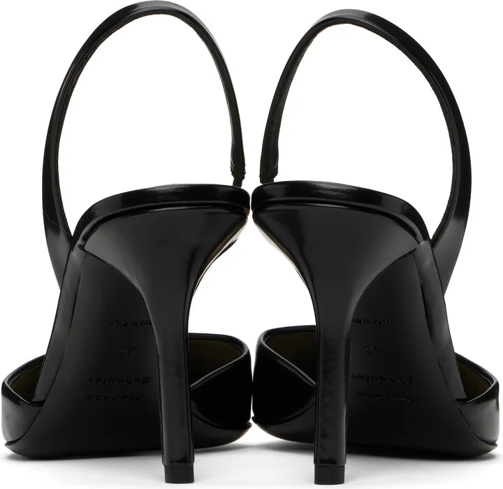 Proenza Schouler Black Slash Slingback Heels - Image 2