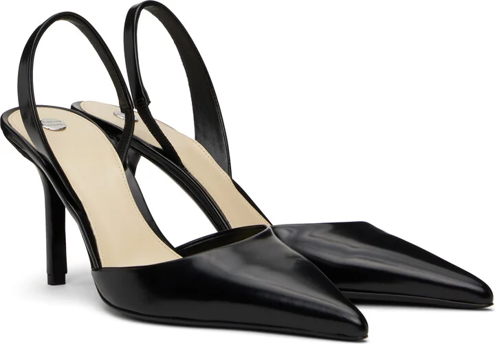 Proenza Schouler Black Slash Slingback Heels - Image 4