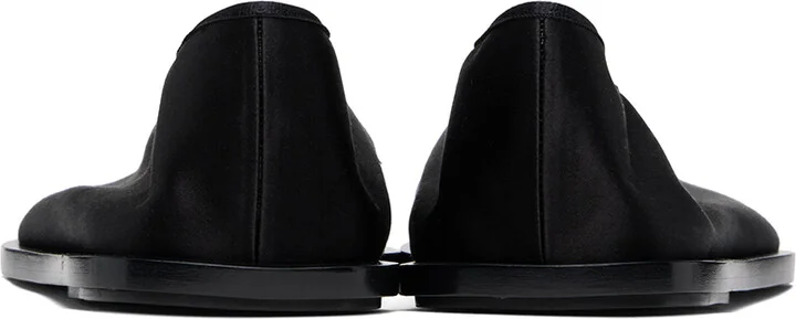 Proenza Schouler Black Soft Square Satin Loafers - Image 2