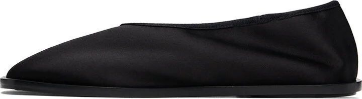 Proenza Schouler Black Soft Square Satin Loafers - Image 3