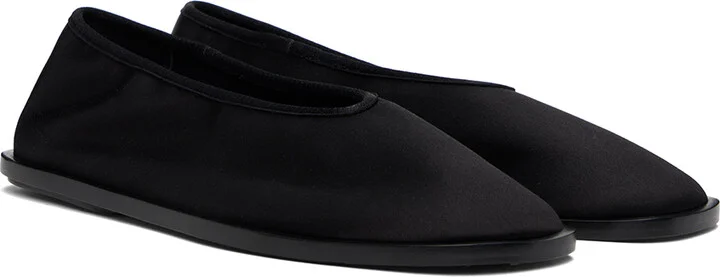 Proenza Schouler Black Soft Square Satin Loafers - Image 4
