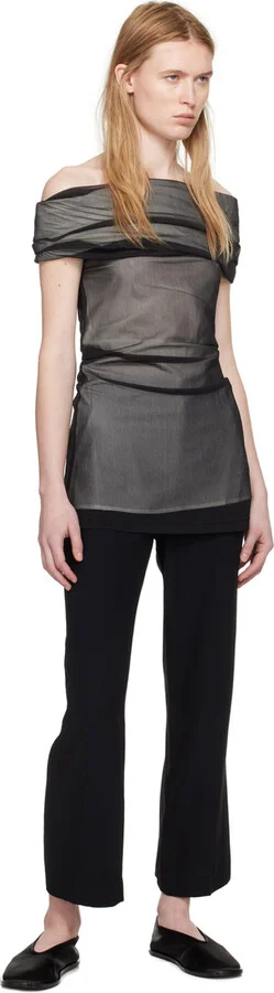 Proenza Schouler Black Soft Square Satin Loafers - Image 5