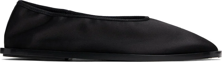 Proenza Schouler Black Soft Square Satin Loafers