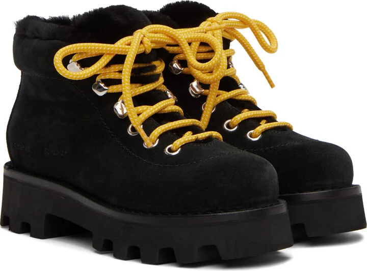 Proenza Schouler Black Suede Hiking Boots - Image 4