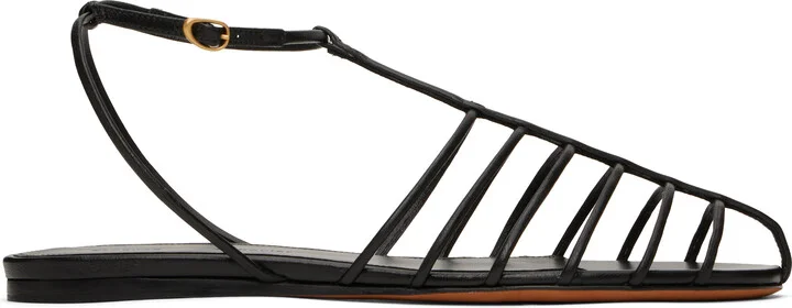 Proenza Schouler Black Tee Cage Flat Sandals