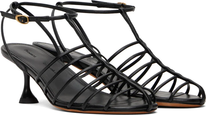 Proenza Schouler Black Tee Cage Heeled Sandals - Image 4