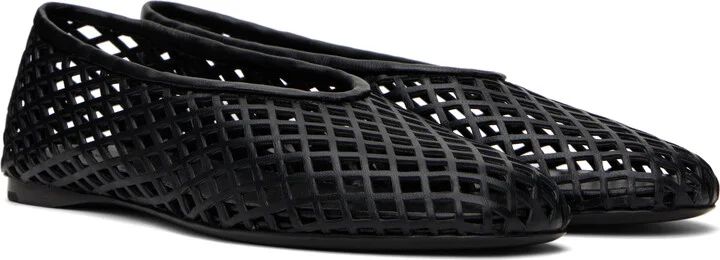 Proenza Schouler Black Tee Perforated Ballerina Flats - Image 4