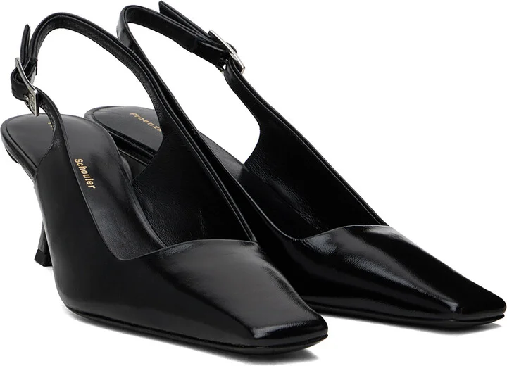 Proenza Schouler Black Trap Slingback Heels - Image 4