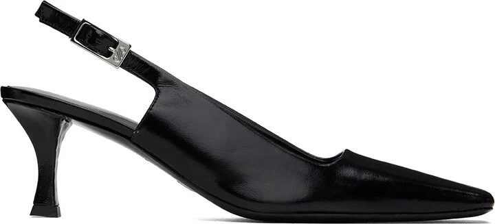 Proenza Schouler Black Trap Slingback Heels