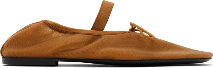 Proenza Schouler Brown Glove Mary Jane Ballerina Flats