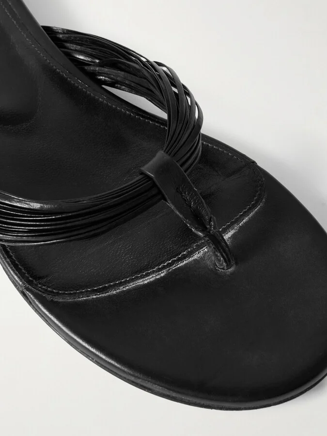 Proenza Schouler - Cable Leather Flip Flops - Black - Image 4