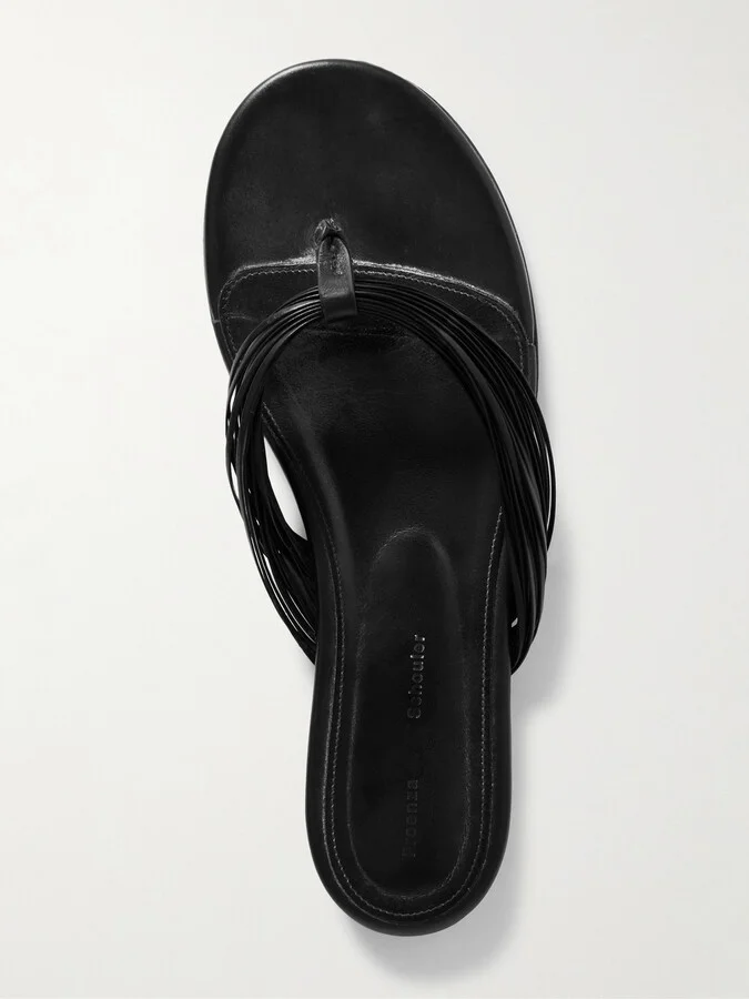 Proenza Schouler - Cable Leather Flip Flops - Black - Image 5