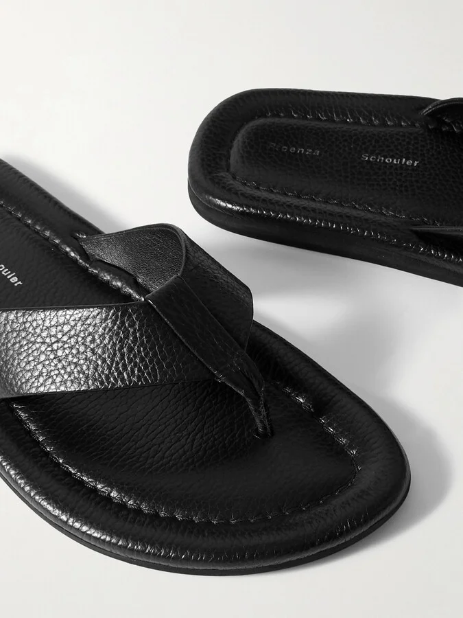 Proenza Schouler - Cooper Leather Flip Flops - Black - Image 4