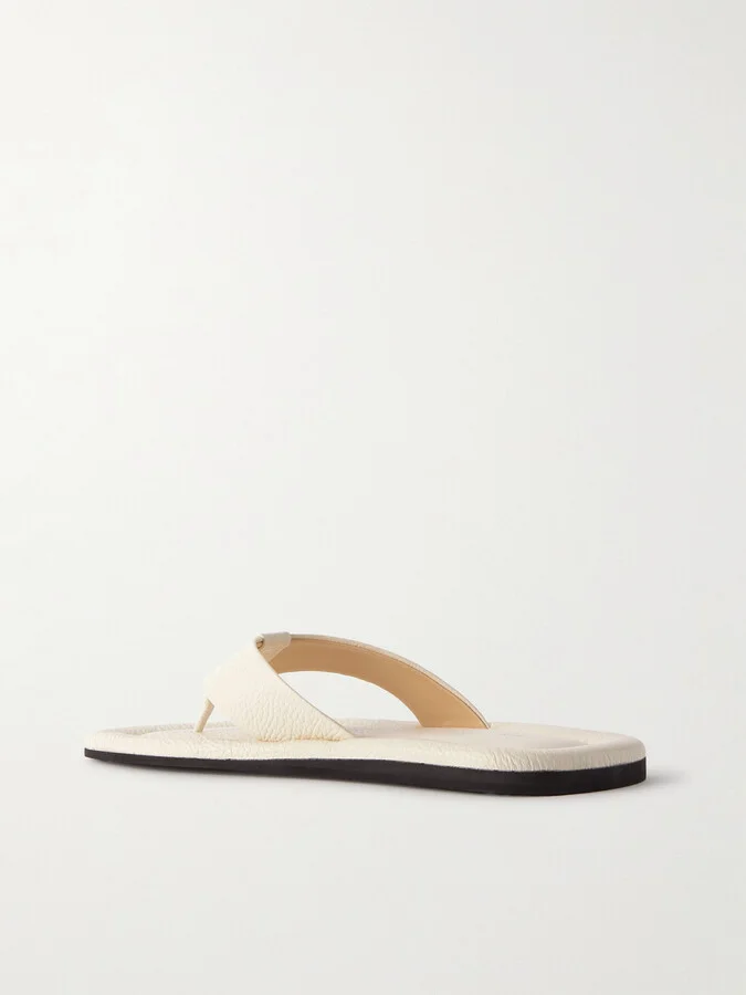 Proenza Schouler - Cooper Textured-leather Flip Flops - Cream - Image 3