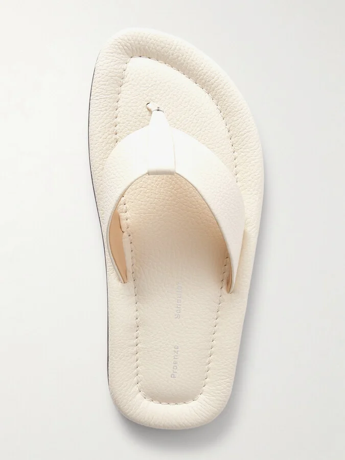 Proenza Schouler - Cooper Textured-leather Flip Flops - Cream - Image 5