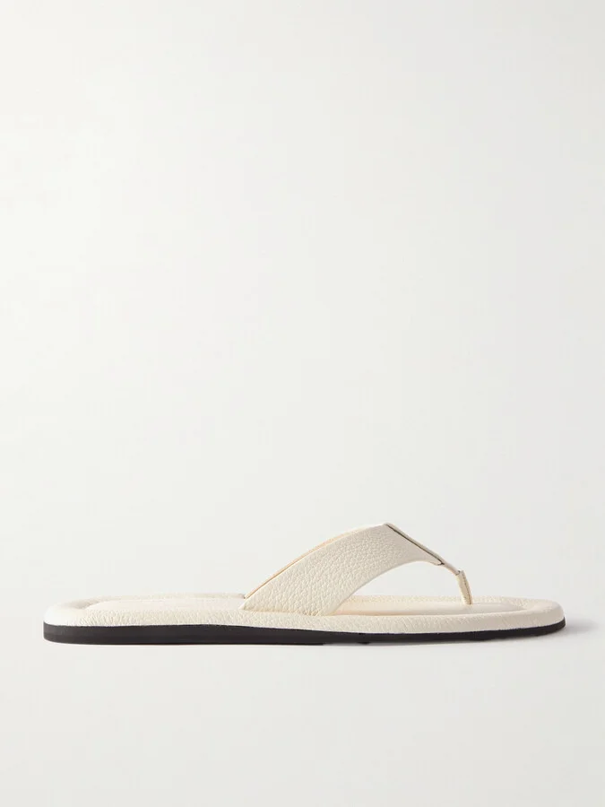Proenza Schouler - Cooper Textured-leather Flip Flops - Cream