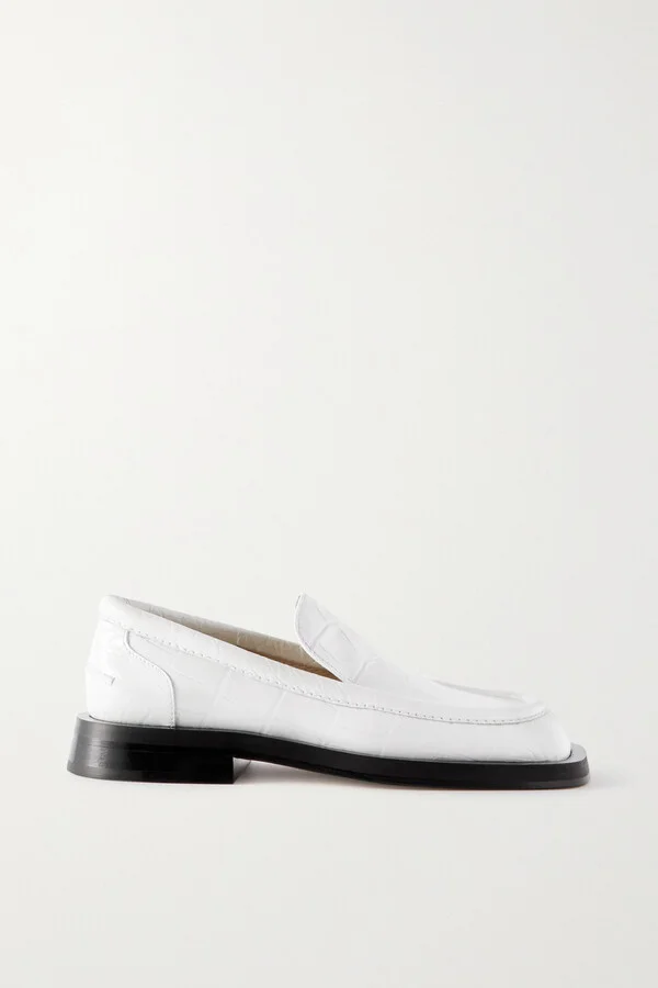 Proenza Schouler - Croc-effect Leather Loafers - White
