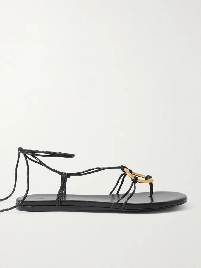 Proenza Schouler - Embellished Leather Sandals - Black