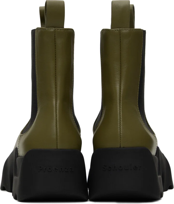 Proenza Schouler Khaki Stomp Chelsea Boots - Image 2