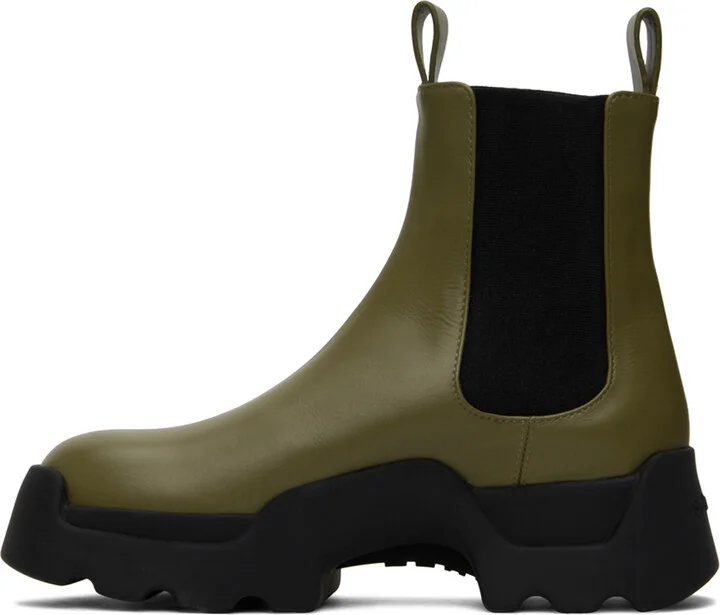 Proenza Schouler Khaki Stomp Chelsea Boots - Image 3
