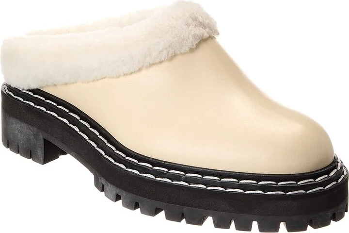 Proenza Schouler Leather & Shearling Mule