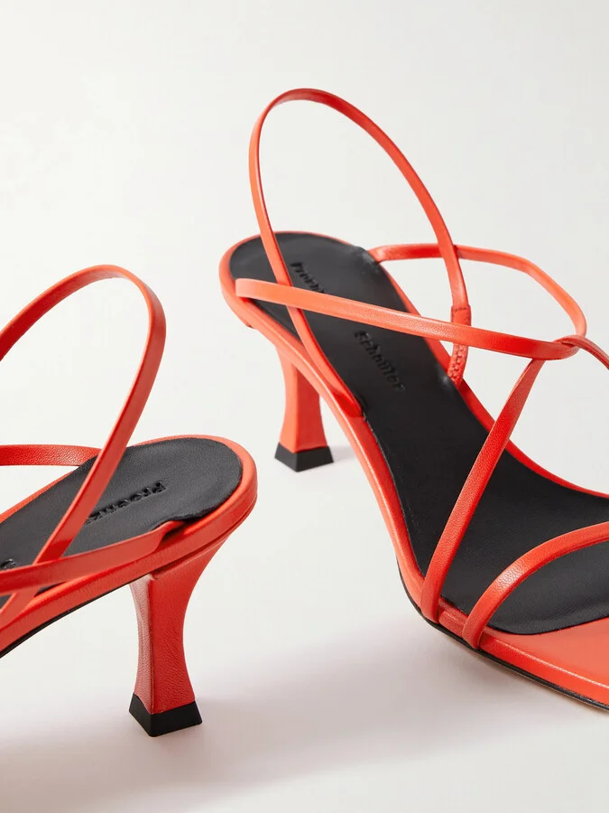 Proenza Schouler - Leather Slingback Sandals - Red - Image 4