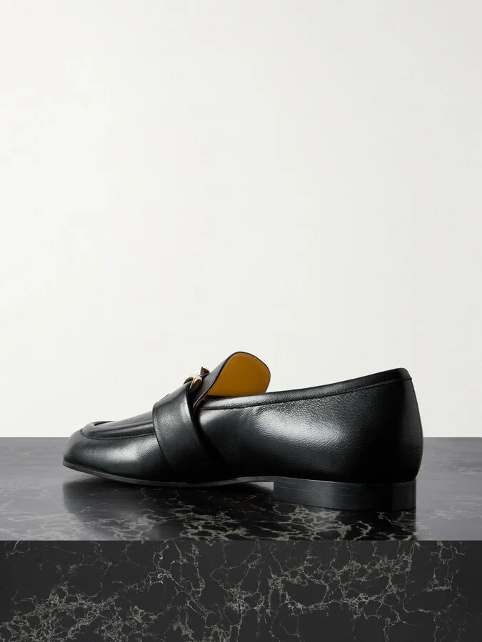 Proenza Schouler - Monogram Embellished Leather Loafers - Black - Image 3