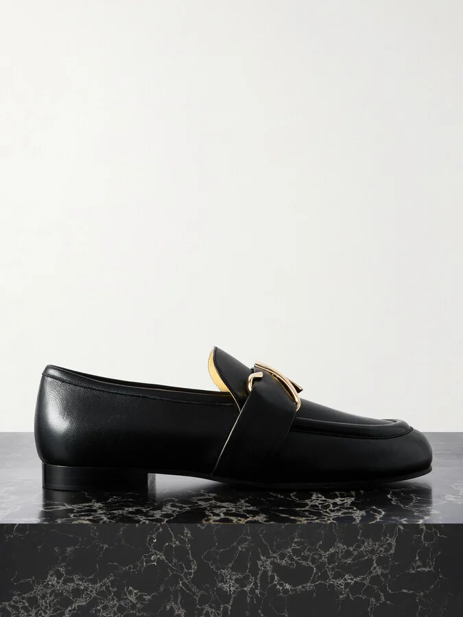 Proenza Schouler - Monogram Embellished Leather Loafers - Black