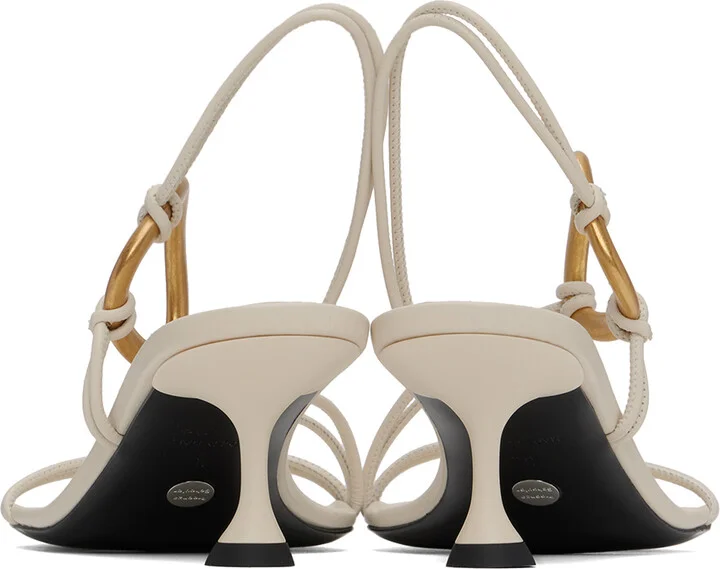 Proenza Schouler Off-White Hoop Slingback Heeled Sandals - Image 2