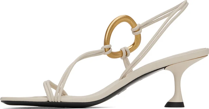 Proenza Schouler Off-White Hoop Slingback Heeled Sandals - Image 3