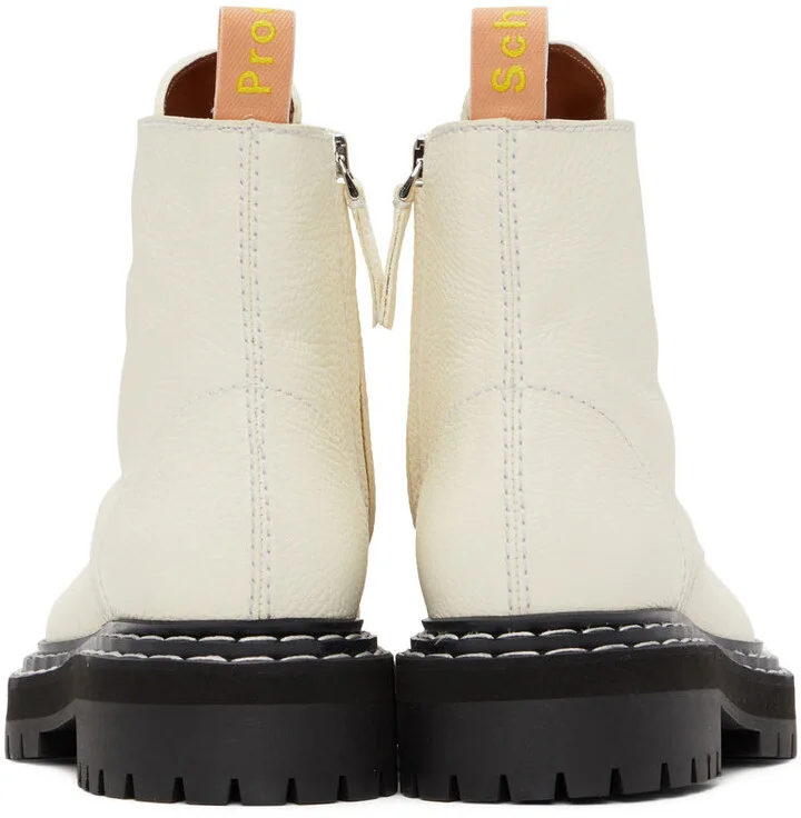 Proenza Schouler Off-White Lug Sole Combat Boots - Image 2