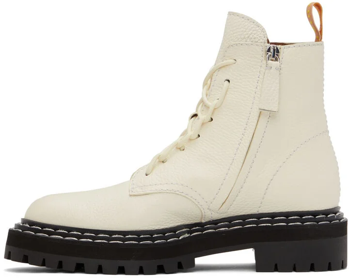 Proenza Schouler Off-White Lug Sole Combat Boots - Image 3