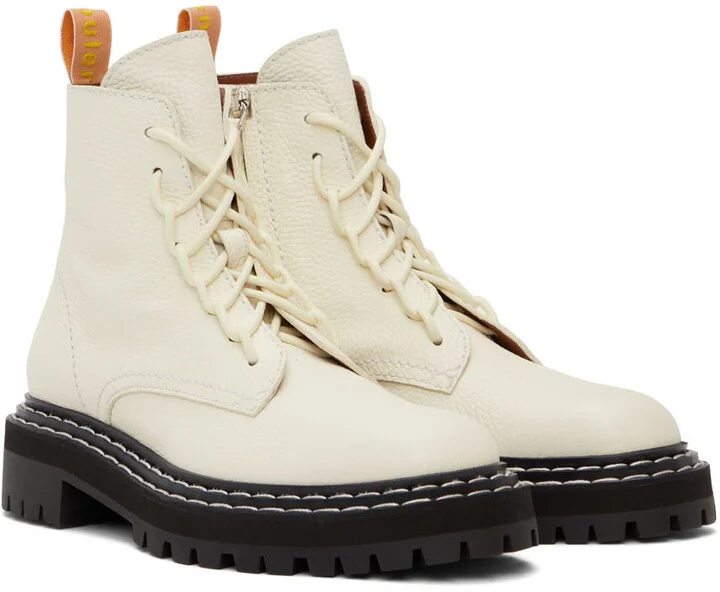 Proenza Schouler Off-White Lug Sole Combat Boots - Image 4