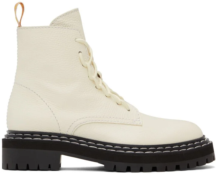 Proenza Schouler Off-White Lug Sole Combat Boots