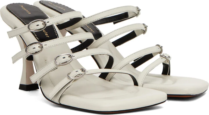 Proenza Schouler Off-White Square Heeled Sandals - Image 4