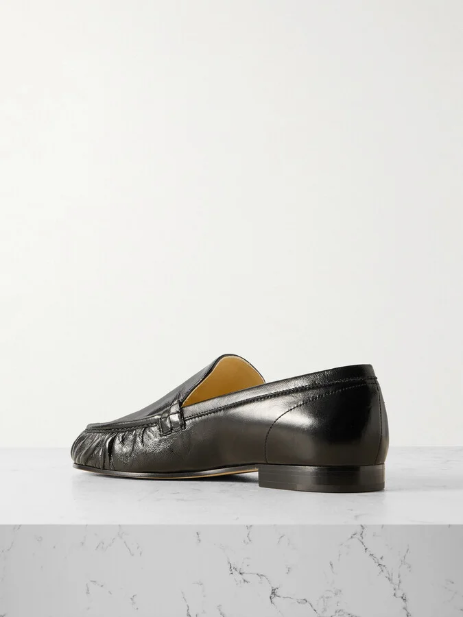Proenza Schouler - Park Embellished Glossed Textured-leather Loafers - Black - Image 3