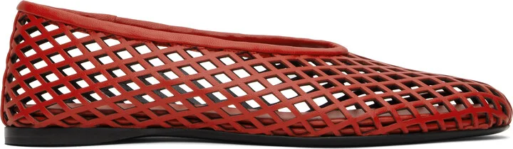Proenza Schouler Red Tee Perforated Ballerina Flats