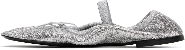 Proenza Schouler Silver Glove Mary Jane Ballerina Flats - Image 3