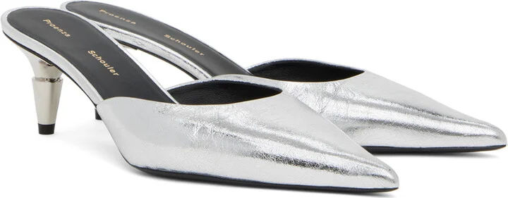 Proenza Schouler Silver Spike Mules - Image 4