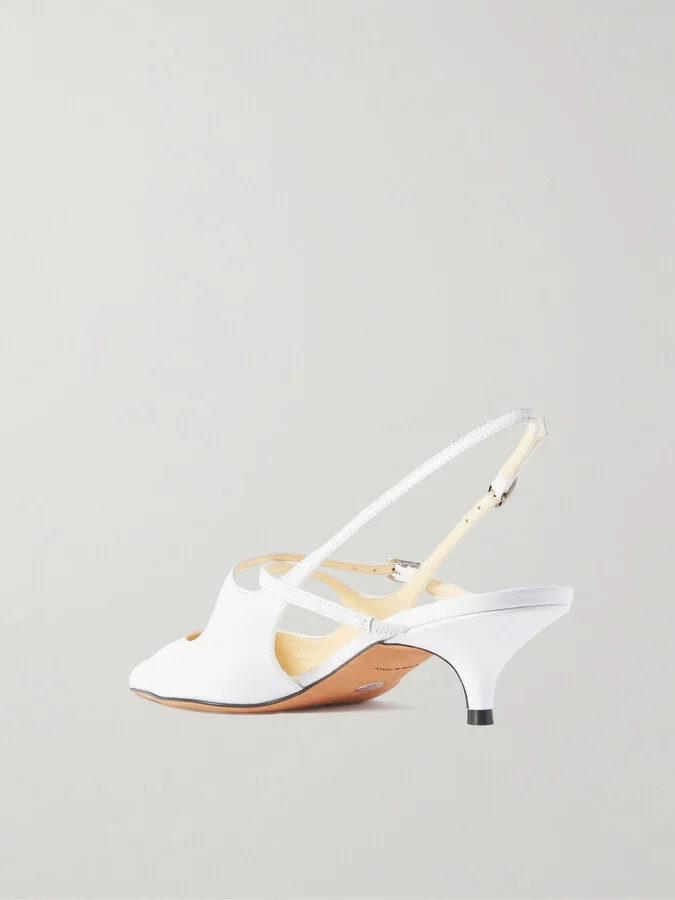 Proenza Schouler - Slash Leather Slingback Pumps - White - Image 3