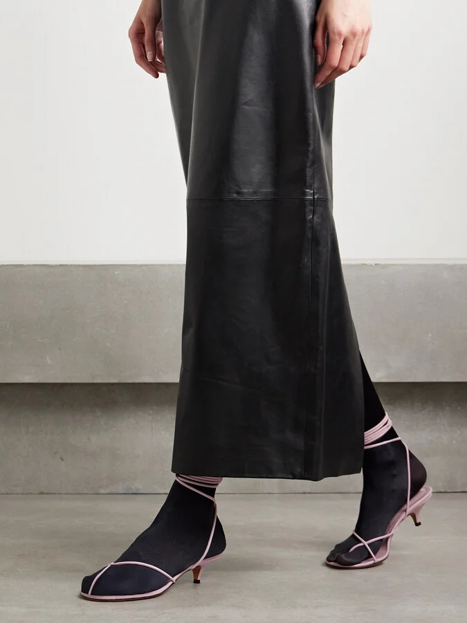 Proenza Schouler - Slash Tie Leather Sandals - Purple - Image 2