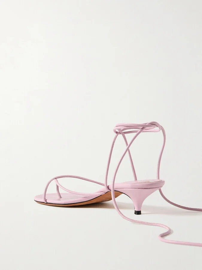 Proenza Schouler - Slash Tie Leather Sandals - Purple - Image 3