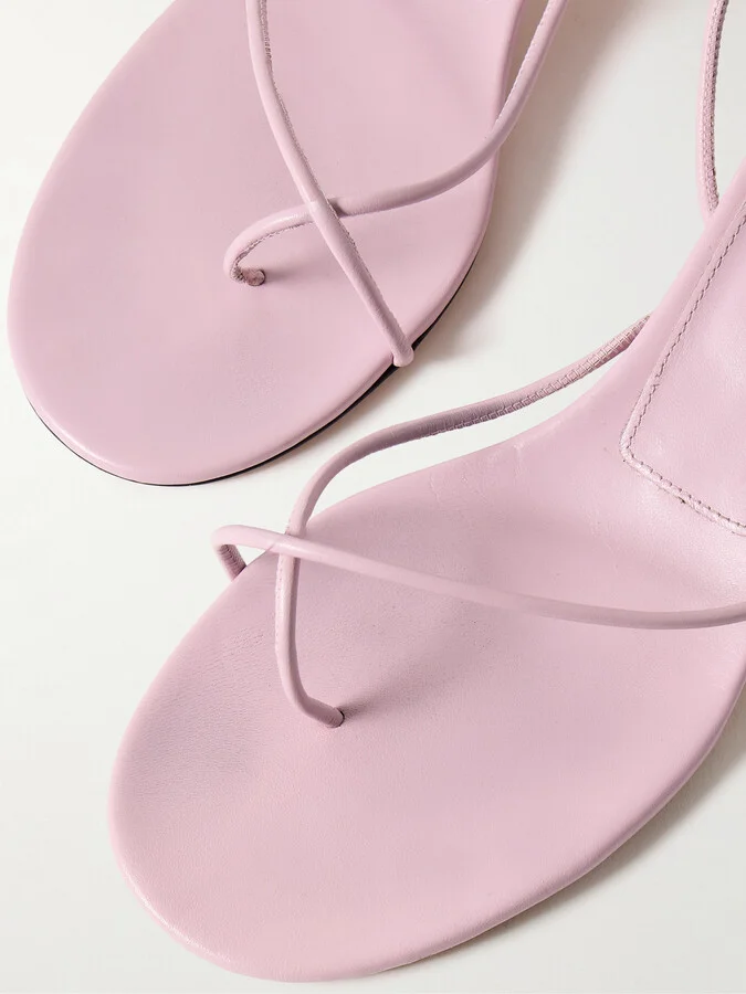 Proenza Schouler - Slash Tie Leather Sandals - Purple - Image 4