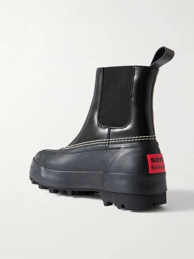 Proenza Schouler - + Sorel Caribou Leather And Rubber Platform Chelsea Boots - Black - Image 3