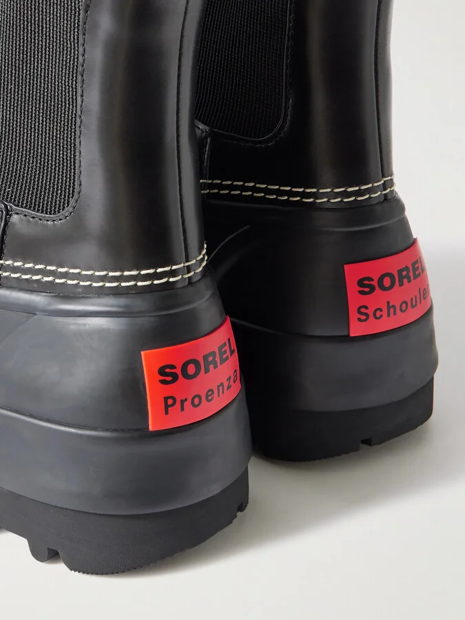 Proenza Schouler - + Sorel Caribou Leather And Rubber Platform Chelsea Boots - Black - Image 4
